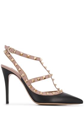 black/beige leather gold-tone Rockstud Valentino Garavani | 5W2S0393VODN91